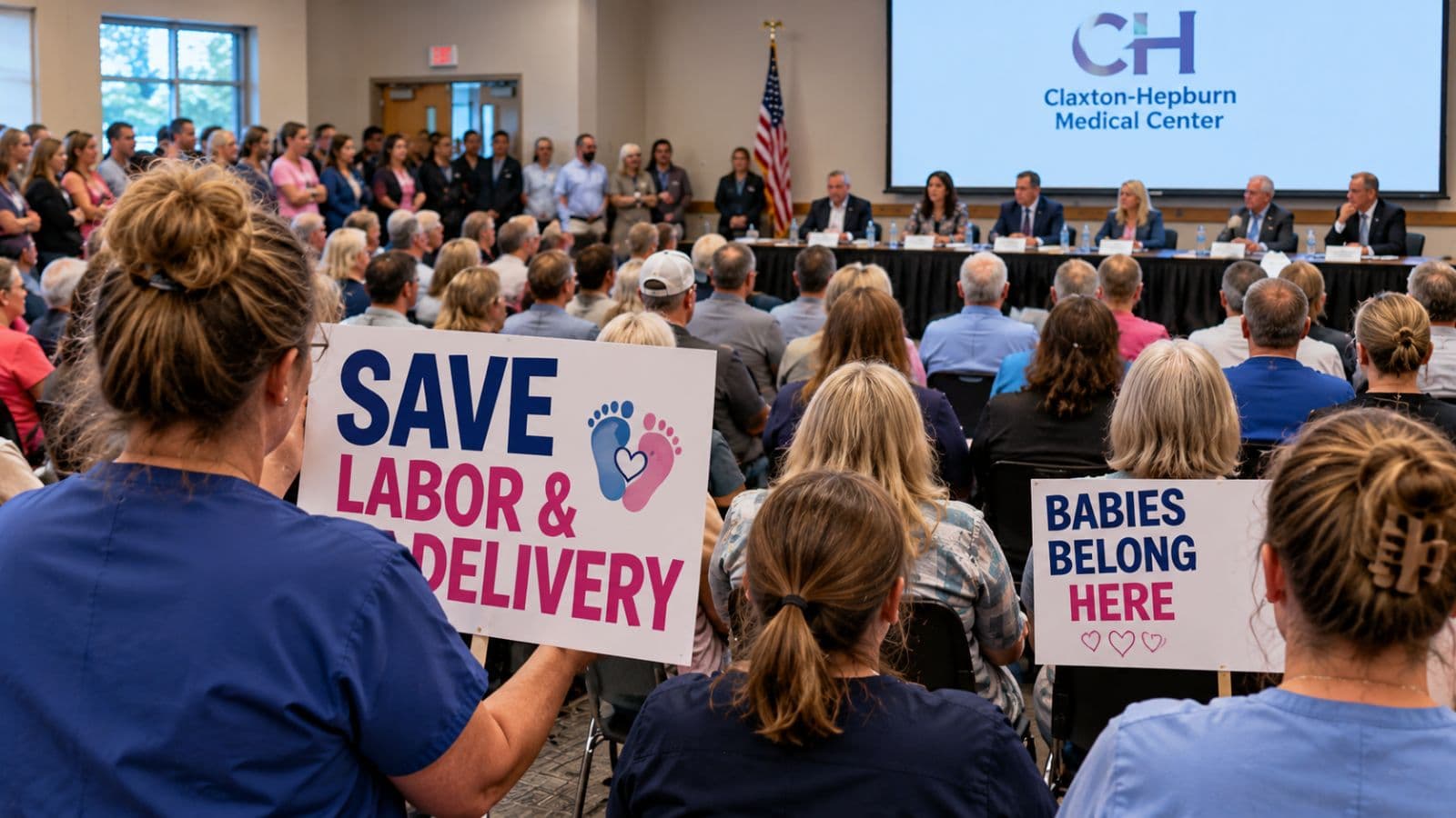 Submitted photo for: Ogdensburg labor and delivery closure plan draws hundreds to public hearing