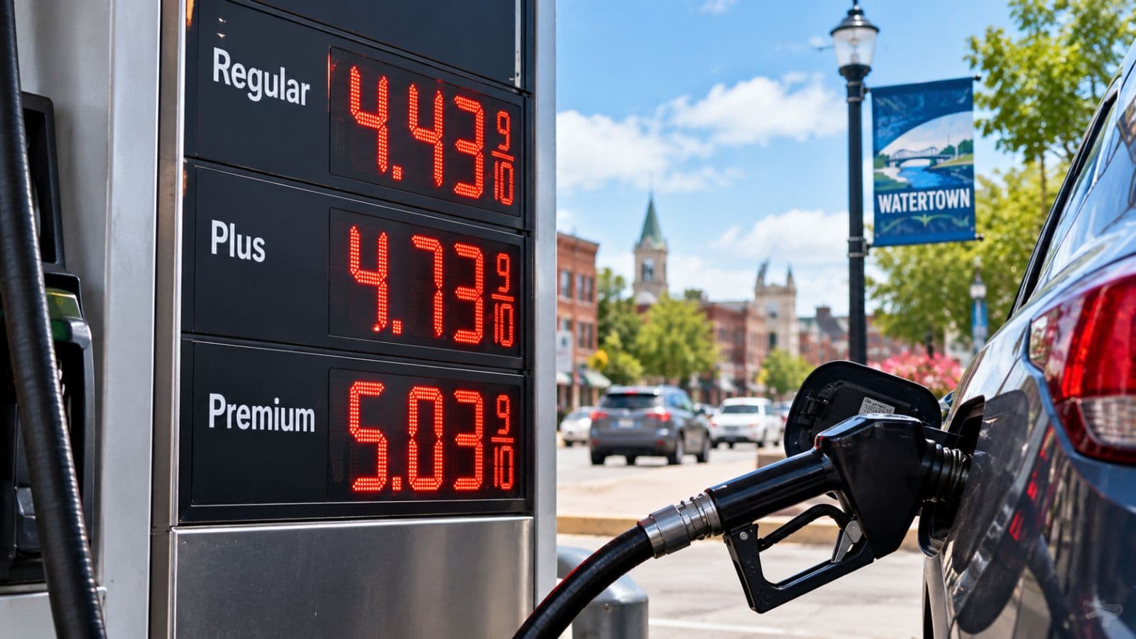 Submitted photo for: Watertown gas prices average $4.43 as pump costs remain high