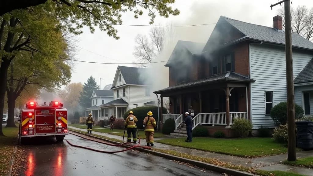 Editorial illustration for: Fire damages Watertown home on South Hamilton Street
