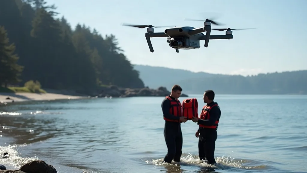 Editorial illustration for: Jefferson County tests drone during Pillar Point water-rescue exercise