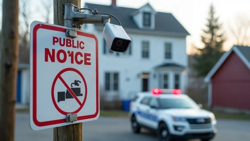 Editorial illustration for: Massena says Flock cameras do not use facial recognition or plate readers