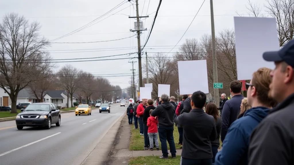 Editorial illustration for: Nearly 100 rally in Massena against proposed data centers