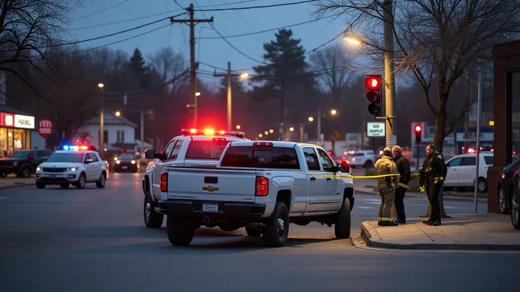 Editorial illustration for: Ogdensburg woman charged after pickup truck allegedly strikes woman