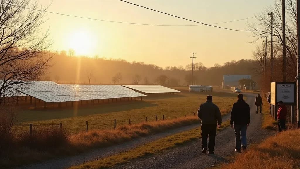 Editorial illustration for: Solar project in Hounsfield and Watertown draws resident opposition