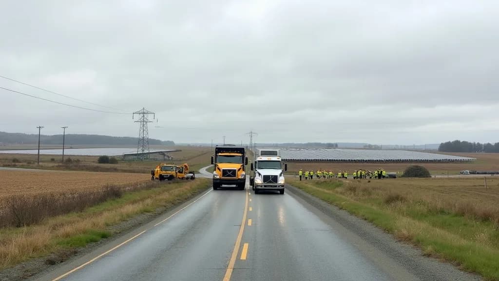 Editorial illustration for: St. Lawrence County approves road agreement for proposed solar project