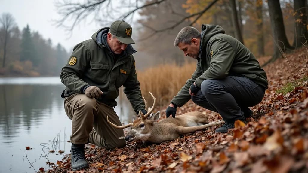Editorial illustration for: Ten deer found dead along Black River; DEC confirms bluetongue in one sample