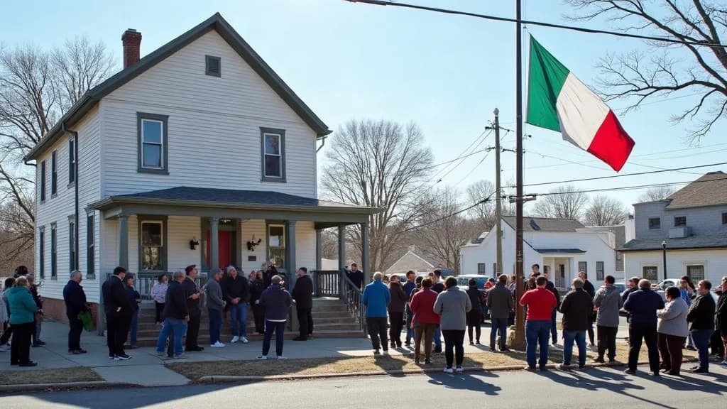 Editorial illustration for: Watertown Italian-American group marks Columbus Day with flag raising